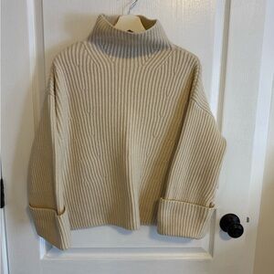 Banana Republic Cream Cowl Neck Oversized Sweater